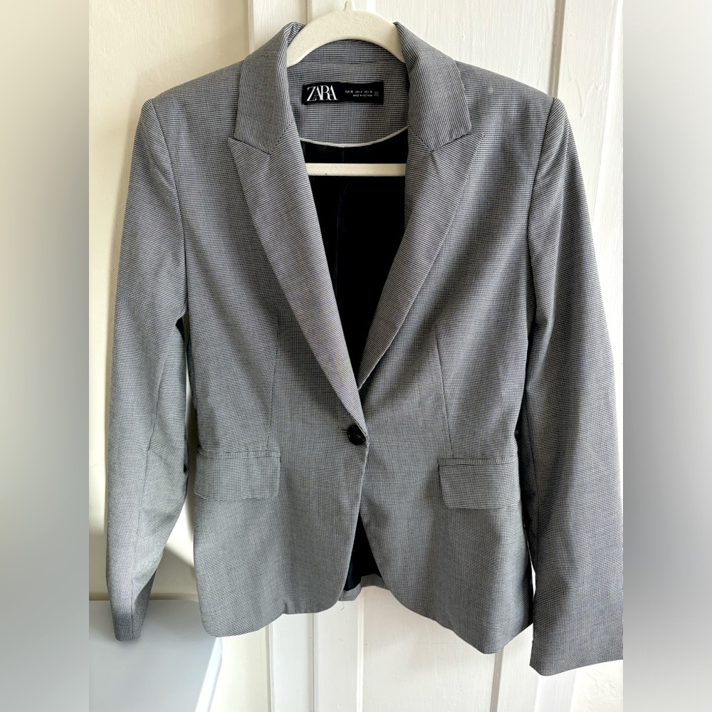 Zara Houndstooth Blazer Size 4